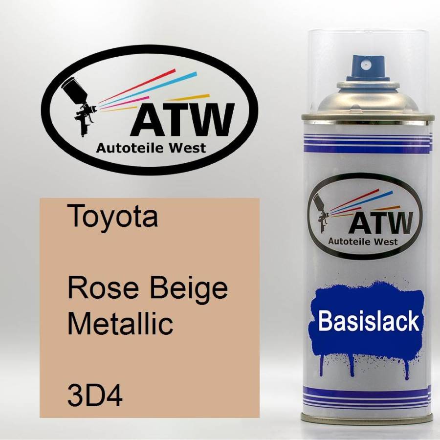 Toyota, Rose Beige Metallic, 3D4: 400ml Sprühdose, von ATW Autoteile West.